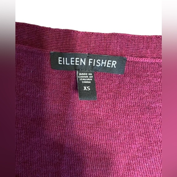 Eileen Fisher Magenta Purple Ultrafine Merino Wool Sequin Front Shell - Picture 6 of 9